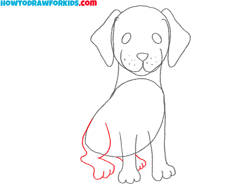 how to draw a black lab for kids