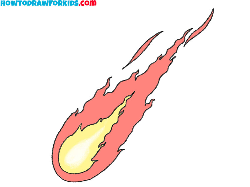 how to draw a fireball for beginners