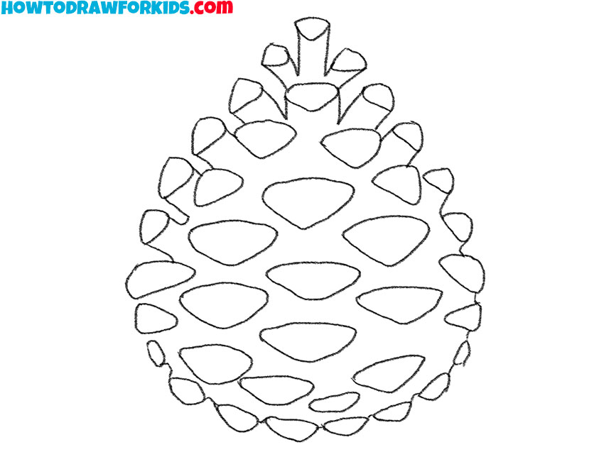 how to draw a pinecone for kids