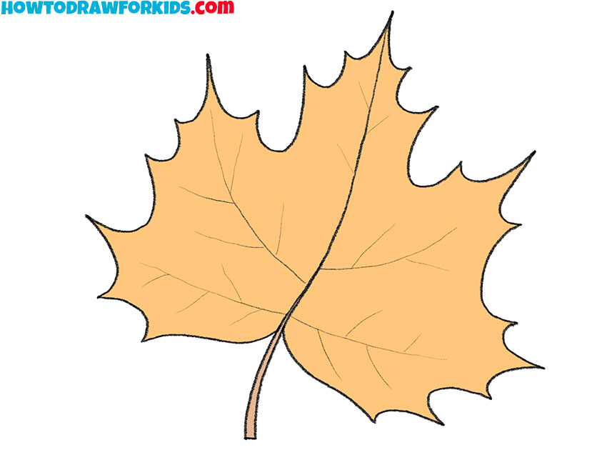 how to draw an autumn leaf for kids