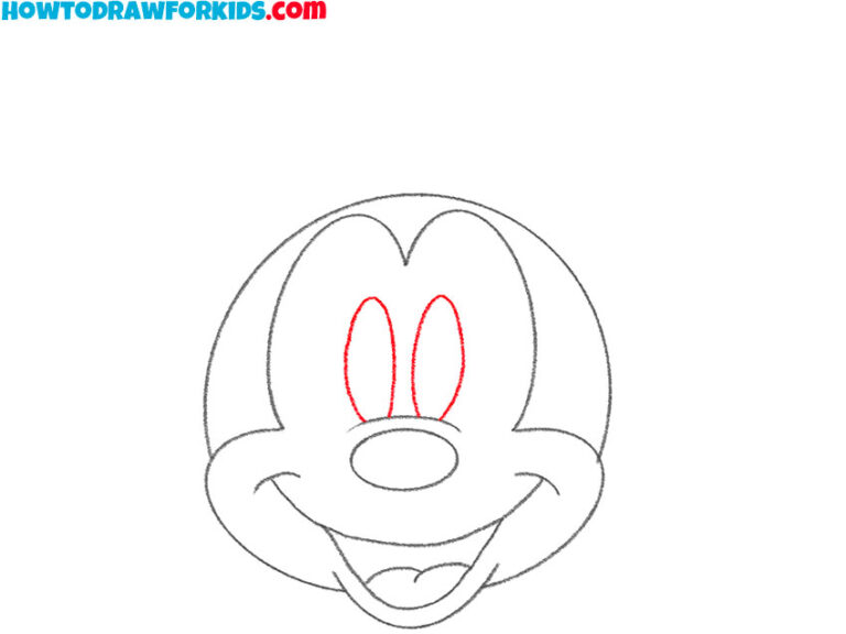 How to Draw Mickey Mouse Face - Easy Drawing Tutorial For Kids