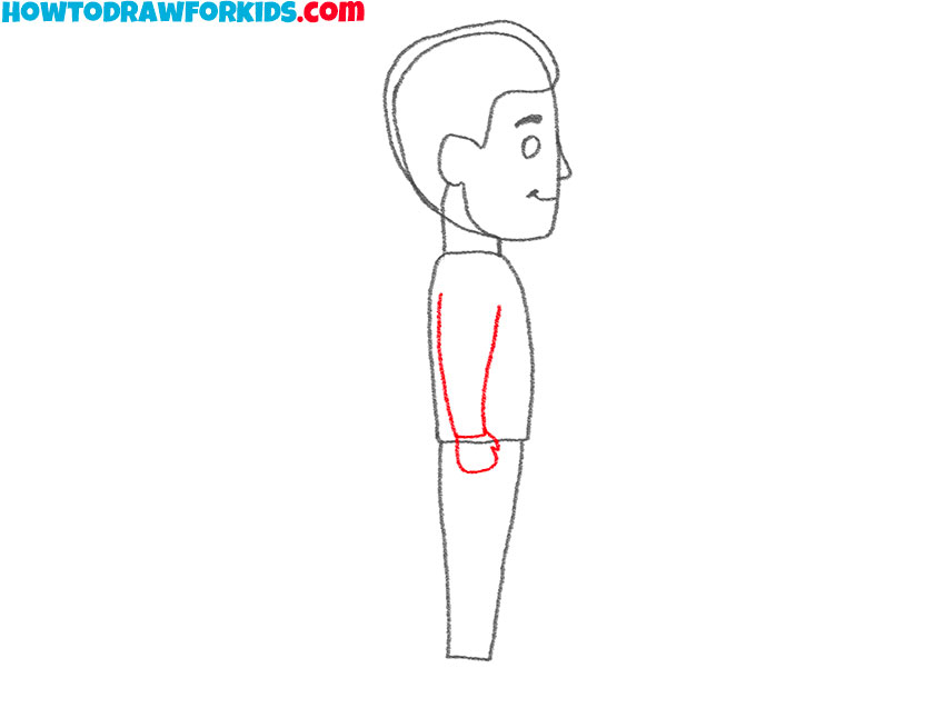 person from the side drawing guide