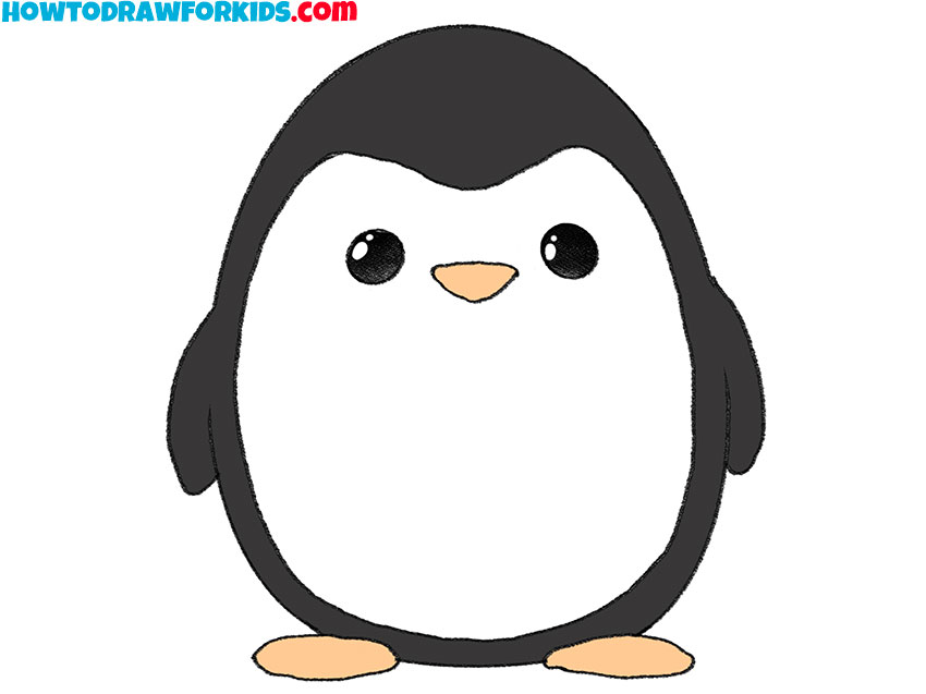 how to draw a cute cartoon penguin