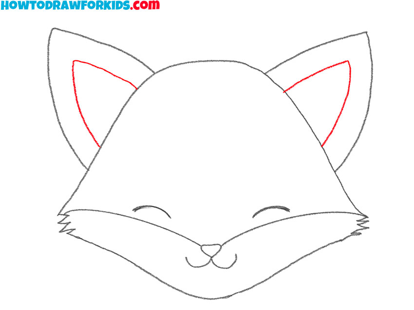 how to draw a fox head for kids