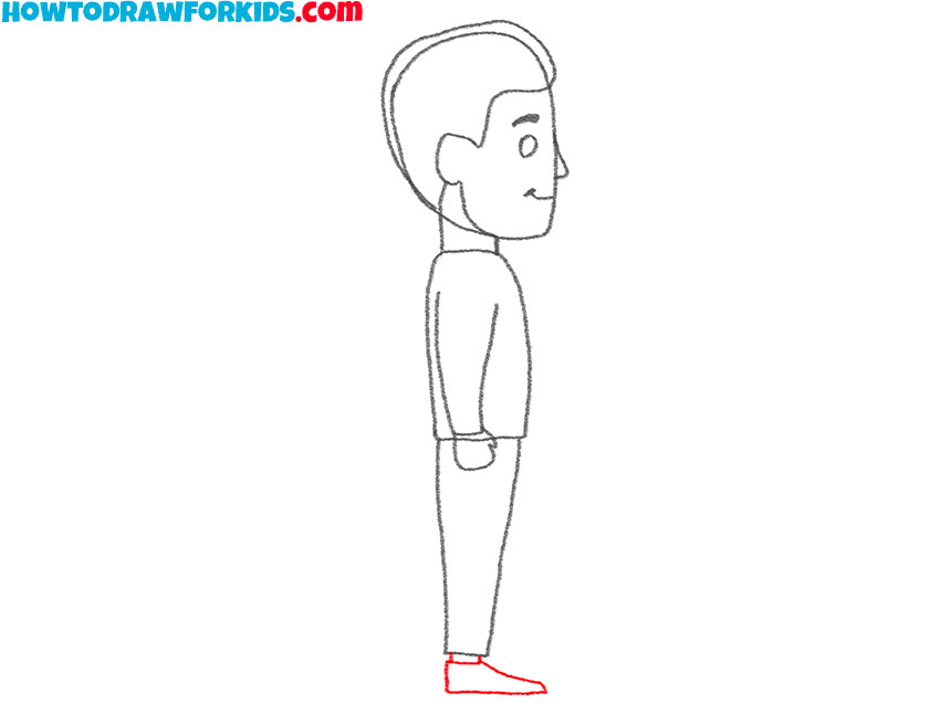 how to draw a person from the side for kids