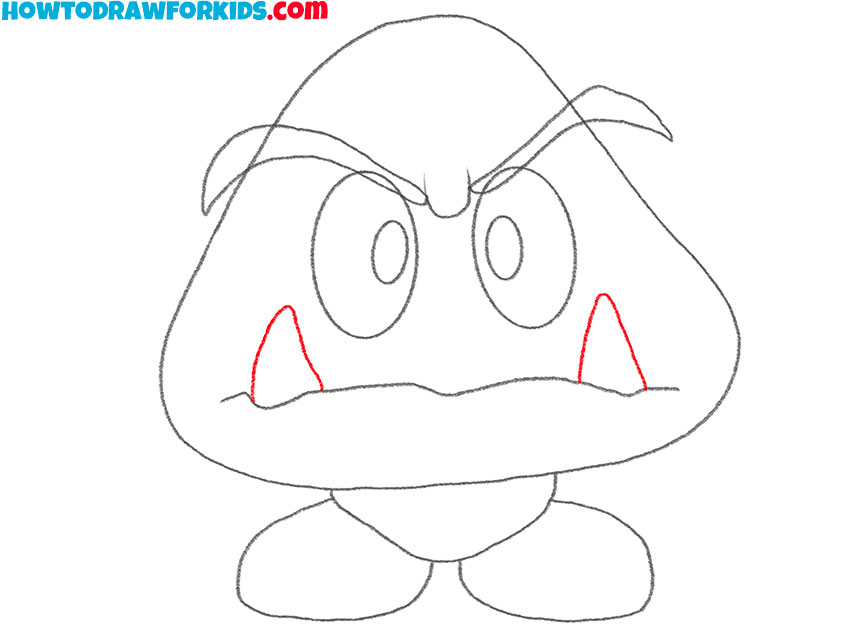 how to draw goomba for kids