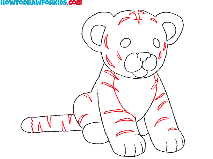 How to Draw a Baby Tiger - Easy Drawing Tutorial For Kids