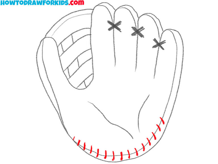 How to Draw a Baseball Glove Easy Drawing Tutorial For Kids