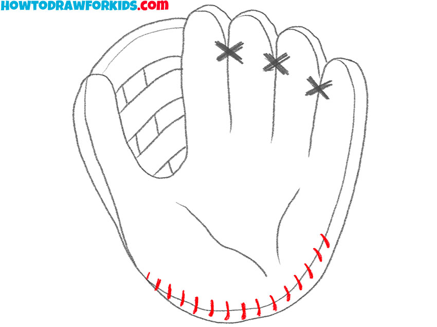 baseball glove drawing guide