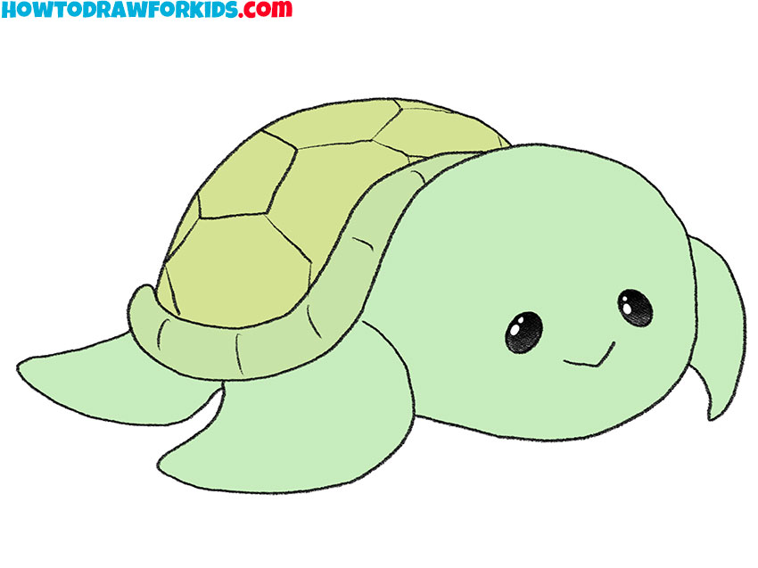 How to Draw a Cartoon Turtle - Easy Drawing Tutorial For Kids