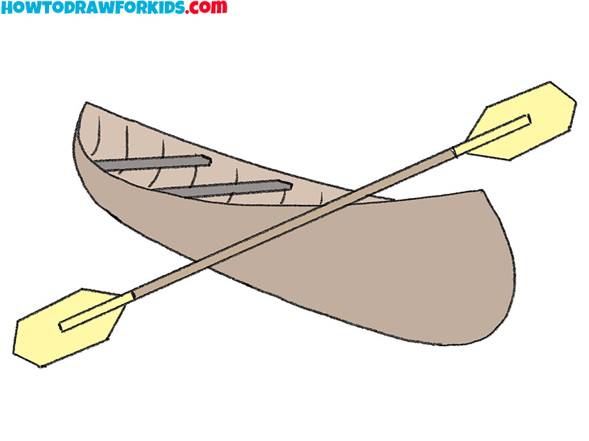 how to draw a canoe for kids