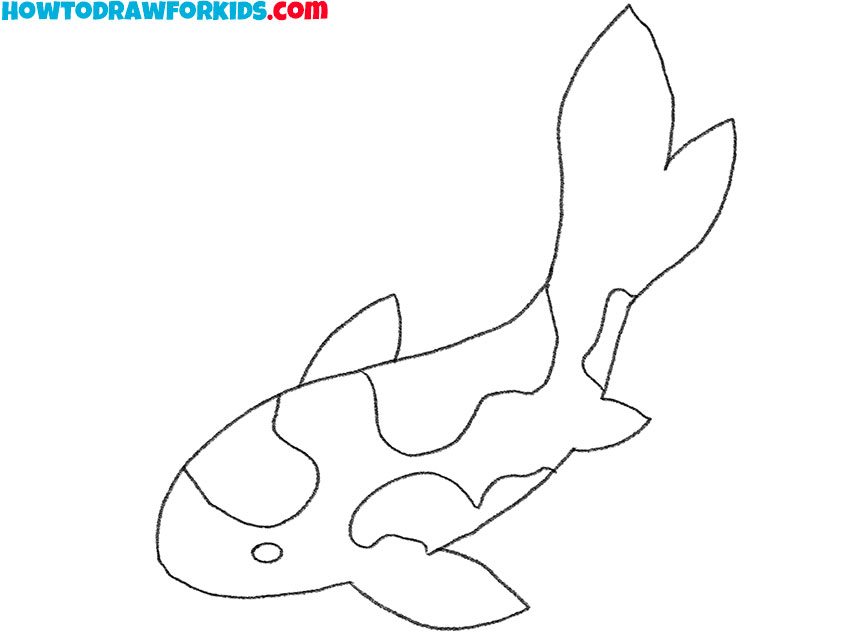 how to draw a cartoon koi fish