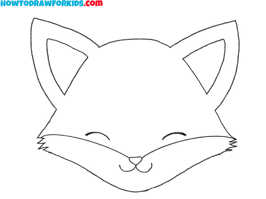 how to draw a fox head for beginners