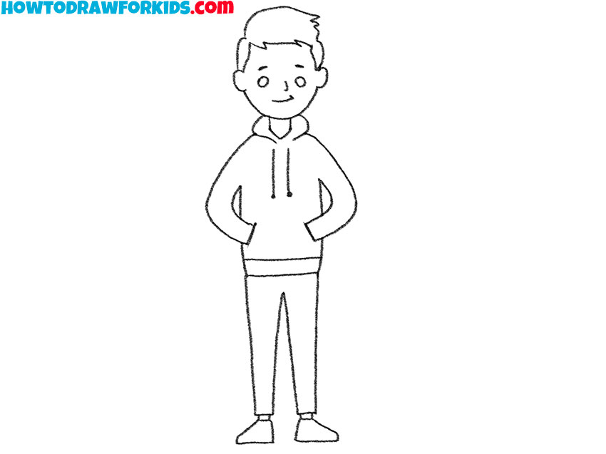 how to draw a hoodie on someone cartoon