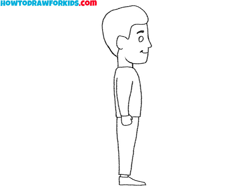 how to draw a person from the side for beginners