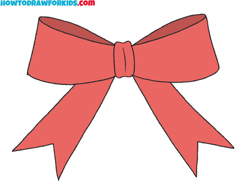 how to draw a present bow for kids