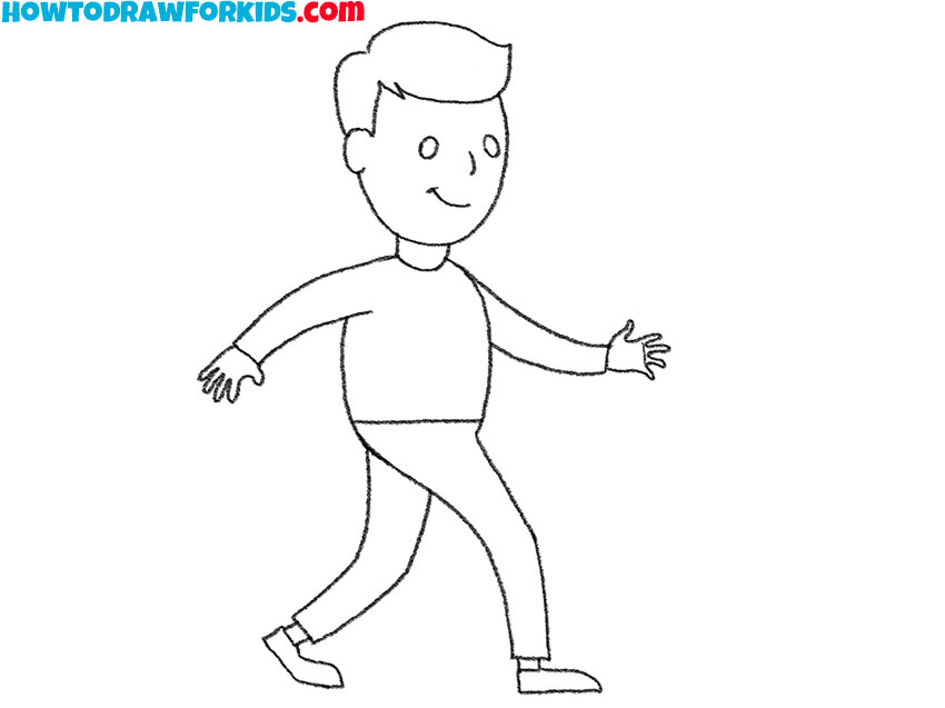 how to draw a walking person for beginners