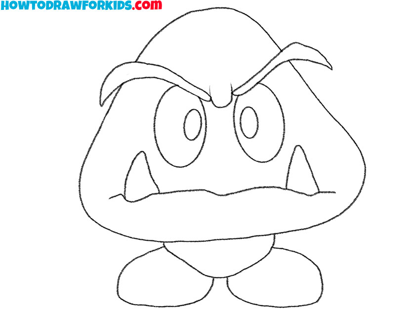 how to draw goomba simple