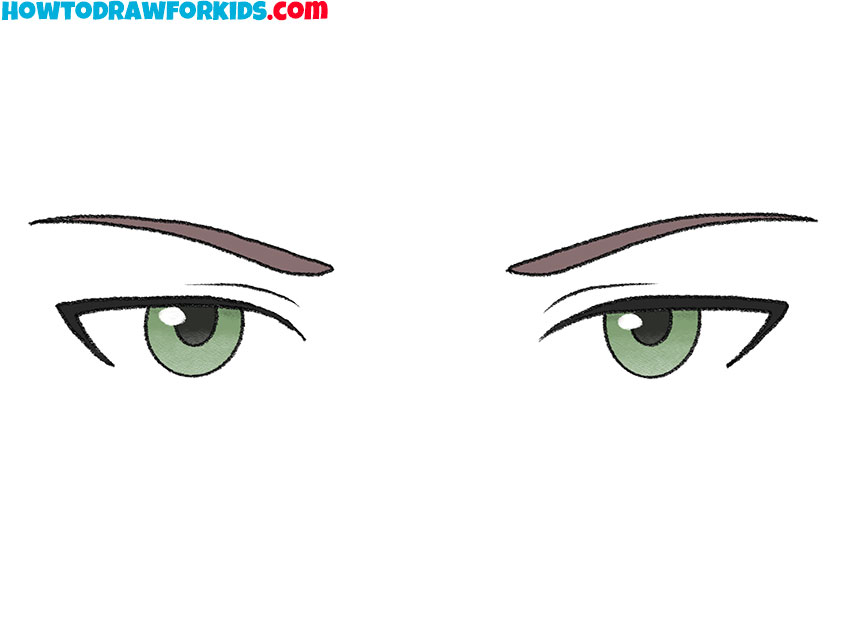 simple anime male eyes drawing