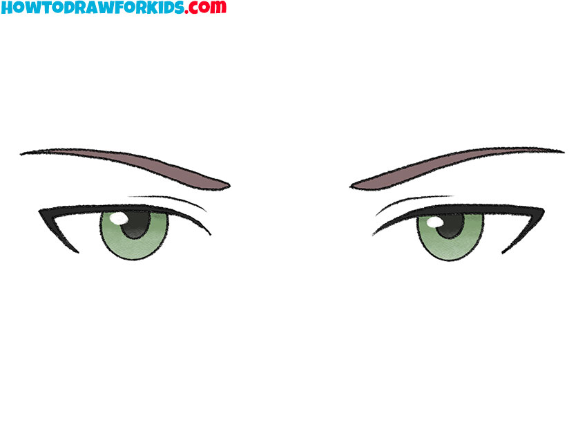 Detailed Step-by-Step: How to Draw Male Anime Eyes