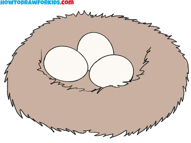 How to Draw a Bird Nest Easy Drawing Tutorial For Kids