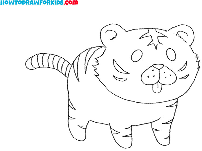 simple tiger drawing lesson cartoon