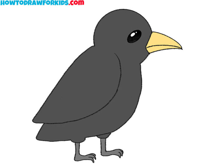 How to Draw a Crow Easy Drawing Tutorial For Kids
