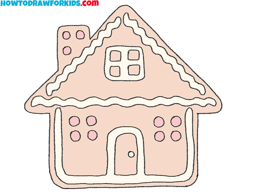 gingerbread house drawing guide