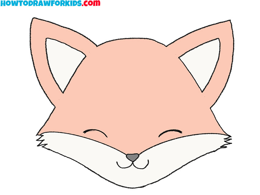 how to draw a fox head for kindergarten