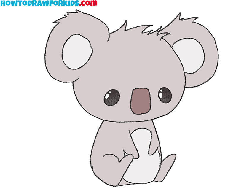 how to draw a simple koala