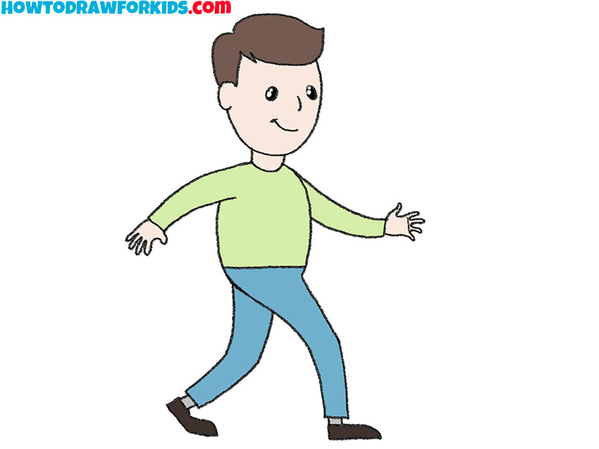 how to draw a walking person for kindergarten