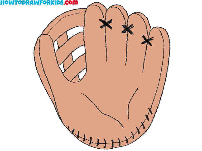 How to Draw a Baseball Glove Easy Drawing Tutorial For Kids