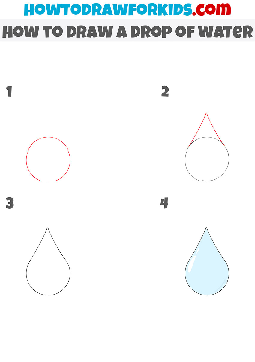 How to Draw a Drop of Water step by step
