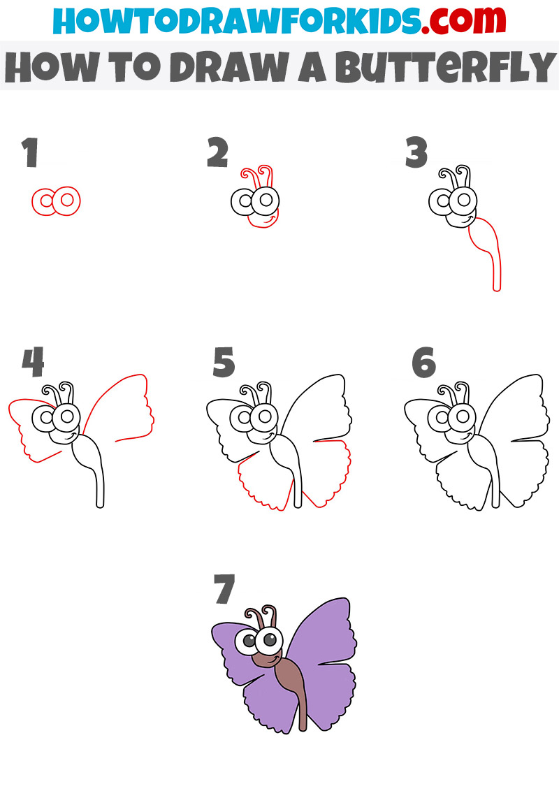 cartoon butterfly drawing tutorial