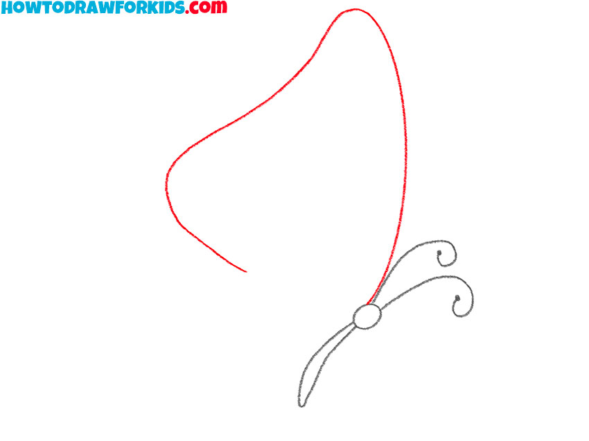 Sketch the first upper wing shape