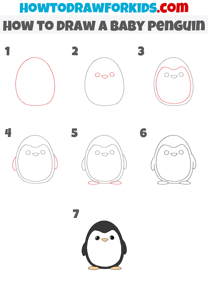 How to Draw a Baby Penguin Easy Drawing Tutorial For Kids