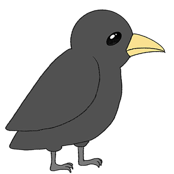 How to Draw a Crow - Easy Drawing Tutorial For Kids