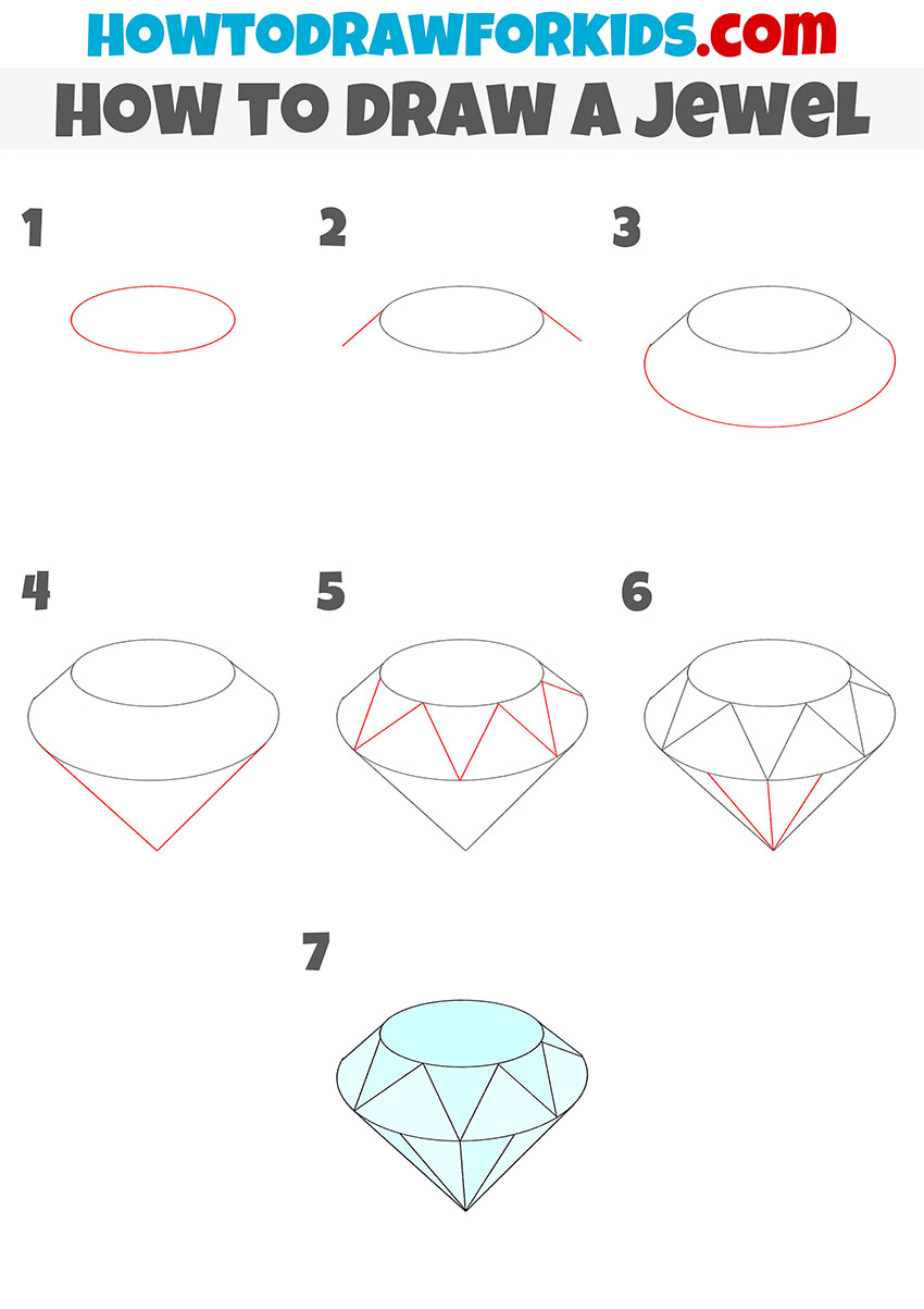 how to draw a jewel step by step