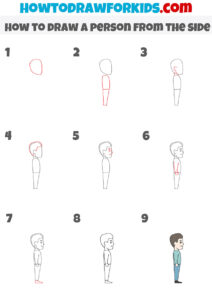 How to Draw a Person from the Side - Drawing Tutorial For Kids