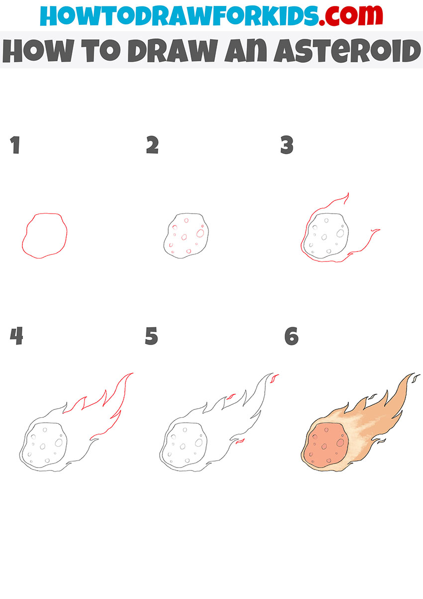 How to Draw an Asteroid Easy Drawing Tutorial For Kids