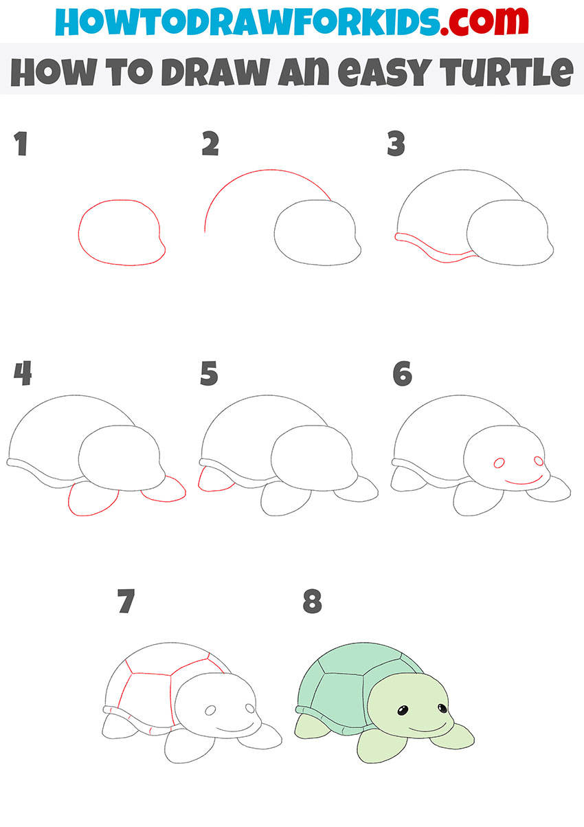 How To Draw A Turtle Step By Step Drawing Tutorial