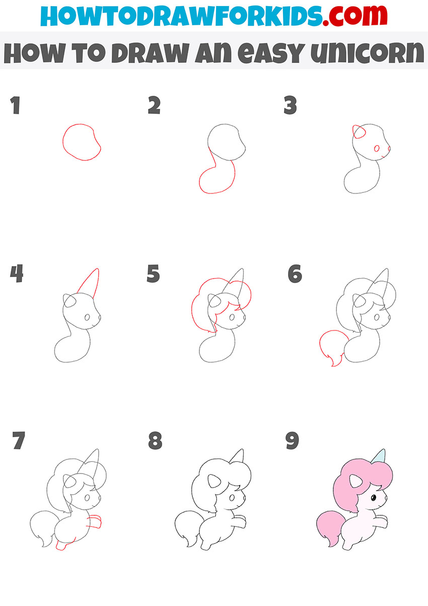 how to draw an easy unicorn step by step