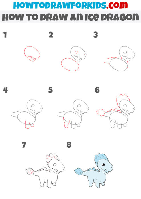 How to Draw an Ice Dragon - Easy Drawing Tutorial For Kids