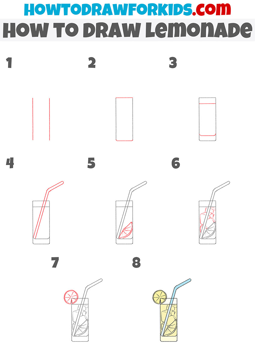 how to draw lemonade step by step