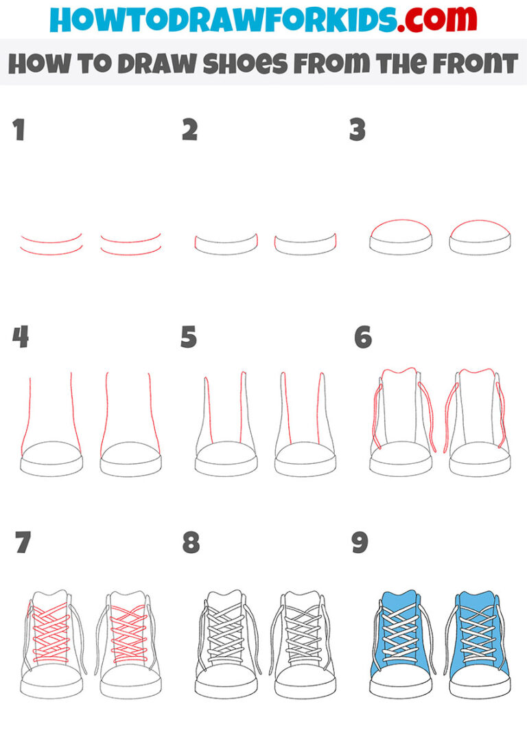 How to Draw Shoes from the Front Easy Drawing Tutorial For Kids