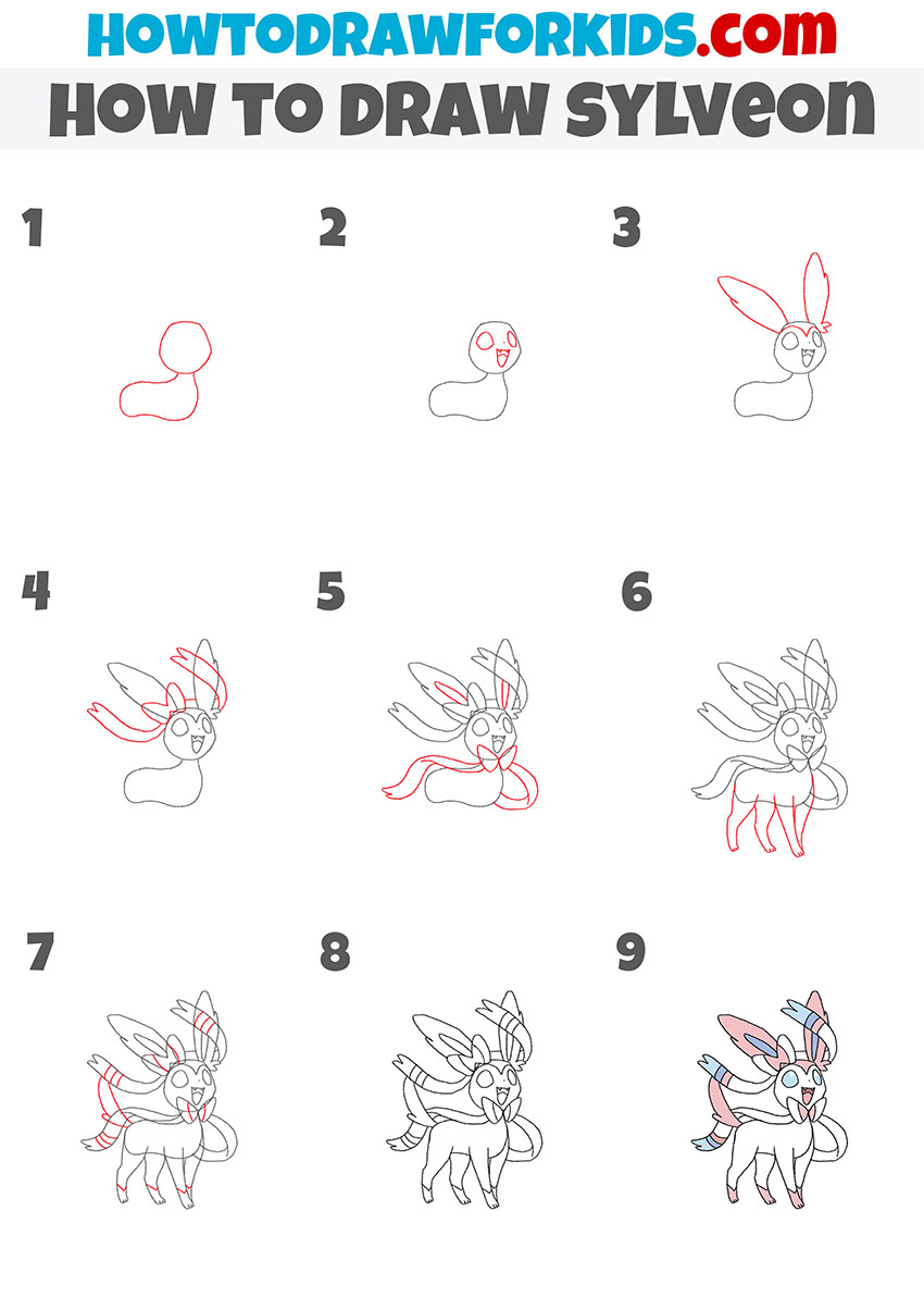 how to draw sylveon step by step