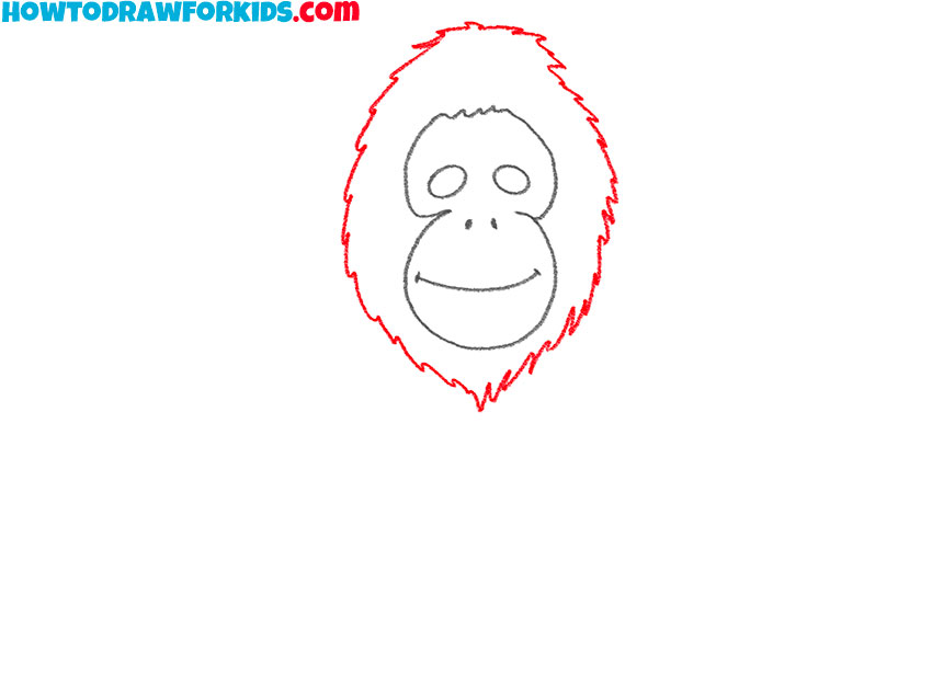 how to draw an orangutan cartoon