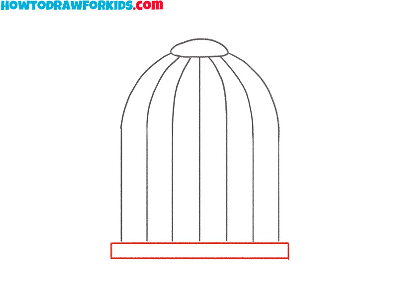 how to draw a cage for kids