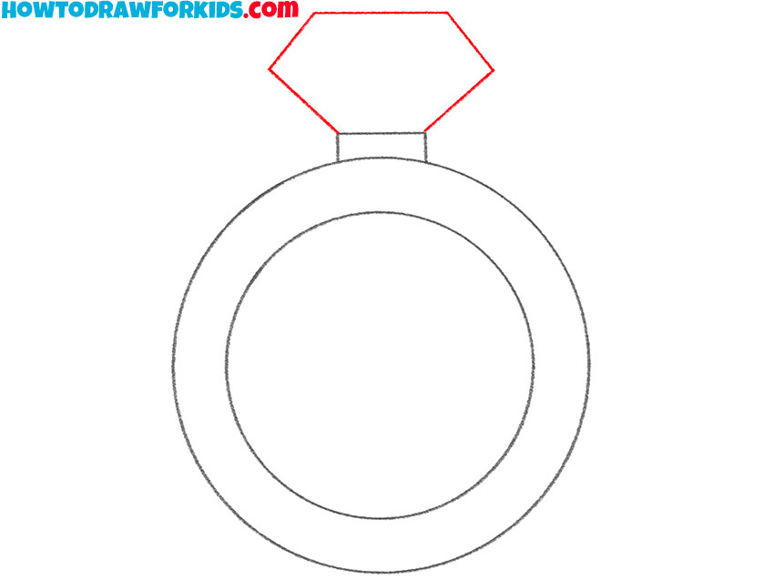 how to draw a diamond ring step by step