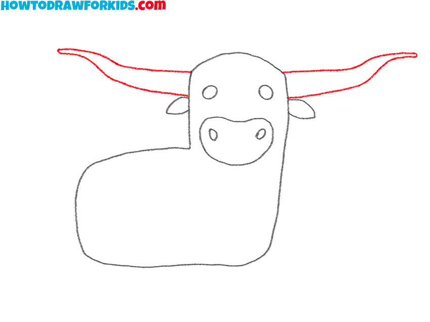 how to draw a longhorn for beginners